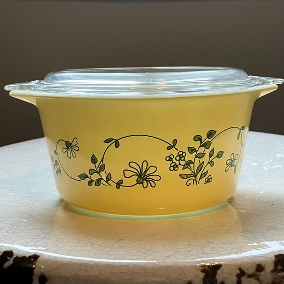 Vintage Pyrex Shenandoah 473-B Floral Casserole Dish With Lid - Picture 1 of 9